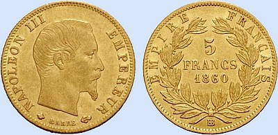 5 Francs NAPOLEON III Tte nue Grand module
